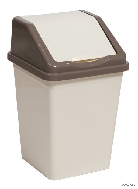 Ведро для мусора "С подвижной крышкой" (16 л; слоновая кость) — фото, картинка