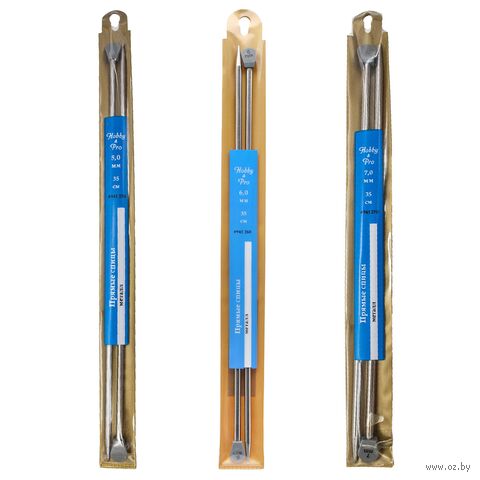 Набор спиц для вязания (металл; 35 см; 6 шт.) — фото, картинка