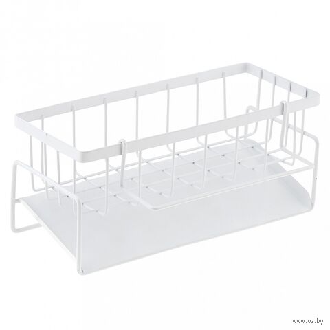 Подставка для губок и моющего средства "Порядок. С держателем" (белый) — фото, картинка