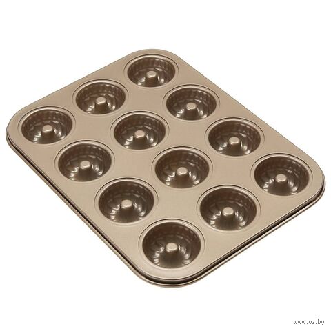 Форма для выпекания кексов с тефлоновым покрытием (255х195х20 мм; перламутрово-бежевый) — фото, картинка