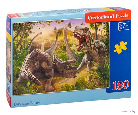 Пазл "Битва динозавров" (180 элементов) — фото, картинка
