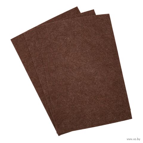 Фетр листовой жесткий "Astra&Craft" (20х30 см; коричневый; 3 листа) — фото, картинка