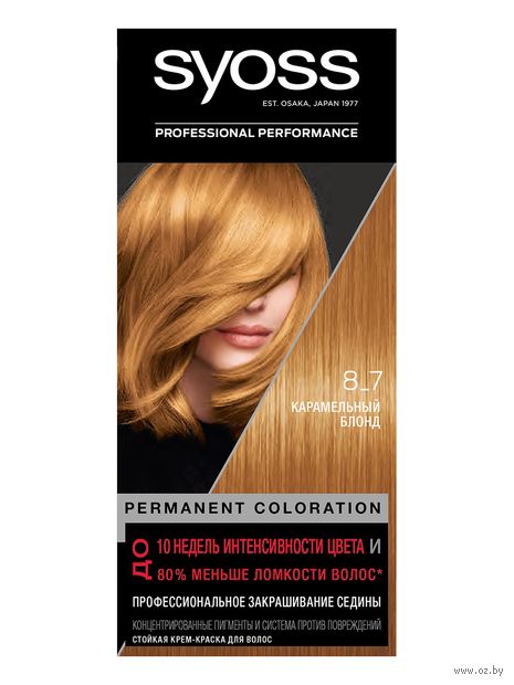 Крем-краска для волос "Syoss" тон: 8-7, карамельный блонд — фото, картинка