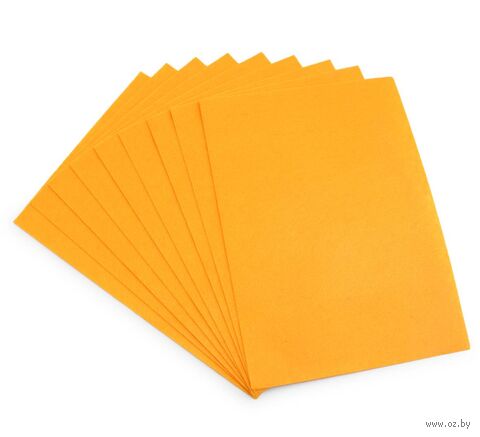 Фетр листовой мягкий (20х30 см; светло-горчичный; 10 листов) — фото, картинка