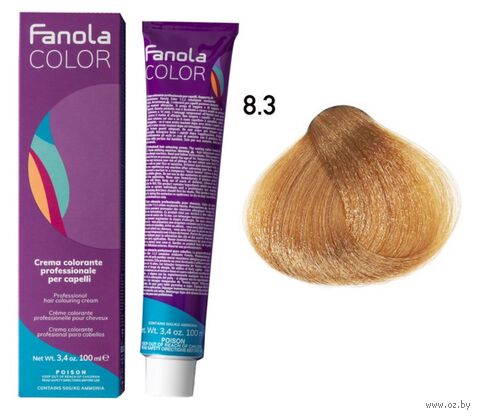 Крем-краска для волос "Crema Colore" тон: 8.3, light blonde golden — фото, картинка