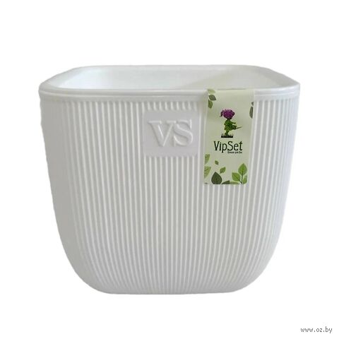 Горшок с дренажной системой "Фабио" (4,7 л; белый) — фото, картинка