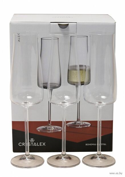 Бокал для шампанского стеклянный "Alex" (6 шт.; 210 мл) — фото, картинка