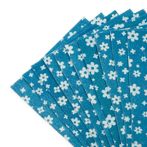 Фетр листовой мягкий "Цветочки" (20х27 см; голубой; 10 листов) — фото, картинка