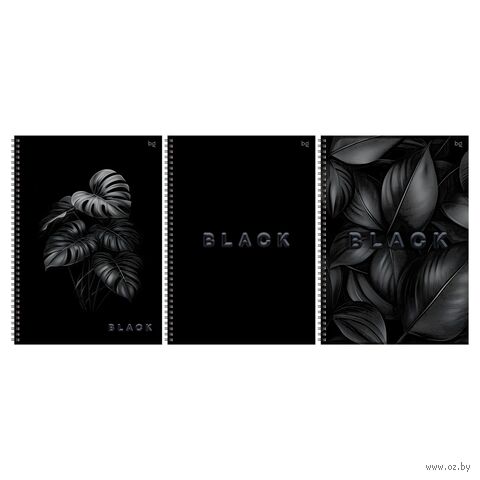 Тетрадь общая в клетку на гребне "Just black" (А4; 96 листов) — фото, картинка