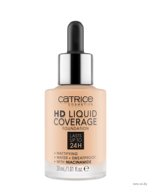 Тональная основа для лица "HD Liquid Coverage Foundation" тон: 005, ivory beige — фото, картинка