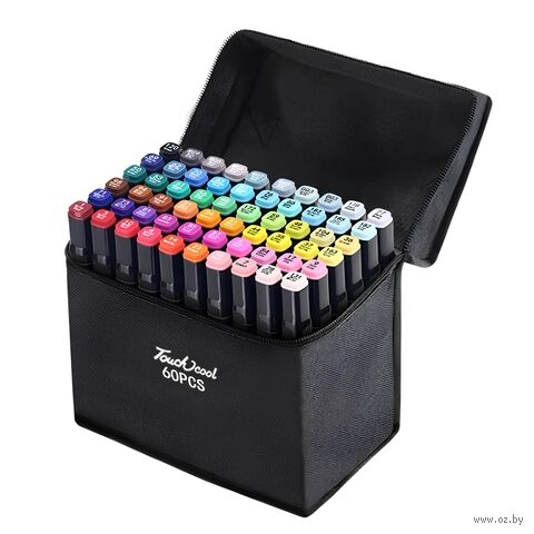 Набор маркеров двусторонних "Разнообразие" (60 цветов) — фото, картинка