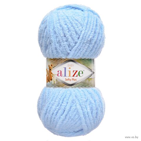 Пряжа "Softy Plus №183" (100 г; 120 м; светло-голубой) — фото, картинка