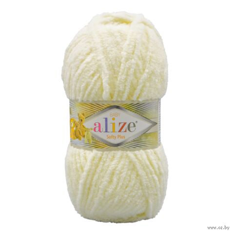 Пряжа "Softy Plus №62" (100 г; 120 м; светло-молочный) — фото, картинка