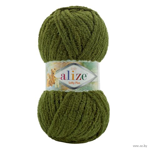 Пряжа "Softy Plus №620" (100 г; 120 м; хаки) — фото, картинка