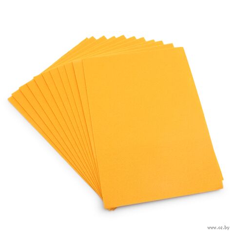 Фетр листовой жесткий (20х30 см; светло-горчичный; 12 листов) — фото, картинка