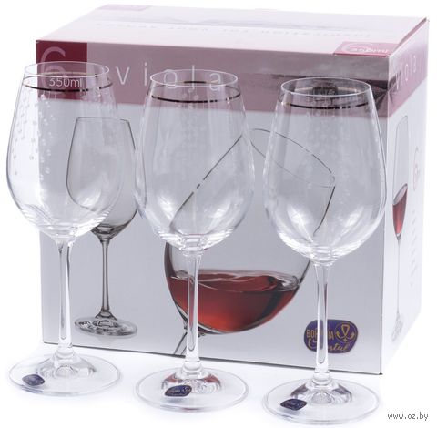 Бокал для вина стеклянный "Viola" (6 шт.; 350 мл; арт. 40729/Q9103/350) — фото, картинка
