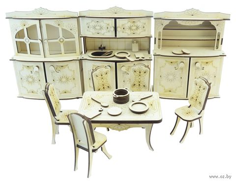 Сборная деревянная модель "Набор мебели. Кухня" — фото, картинка
