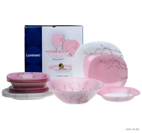 Набор посуды "Neo Carina Hana Pink" (19 предметов) — фото, картинка