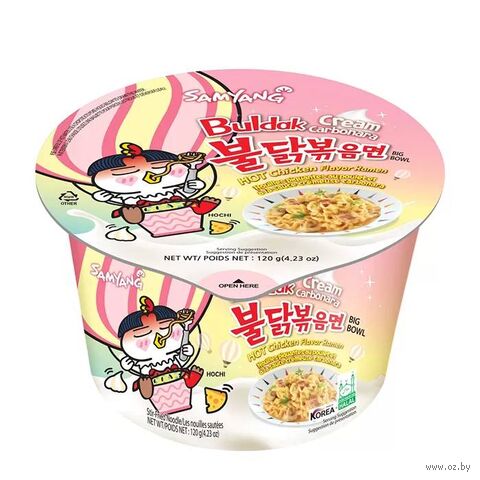 Лапша быстрого приготовления "Hot Chicken Flavor Ramen Cream" (120 г) — фото, картинка