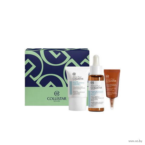 Подарочный набор "Attivi Puri Hyaluronic & Polyglutamic Acid Box" (крем-гель для лица, крем для кожи вокруг глаз, сыворотка для лица) — фото, картинка