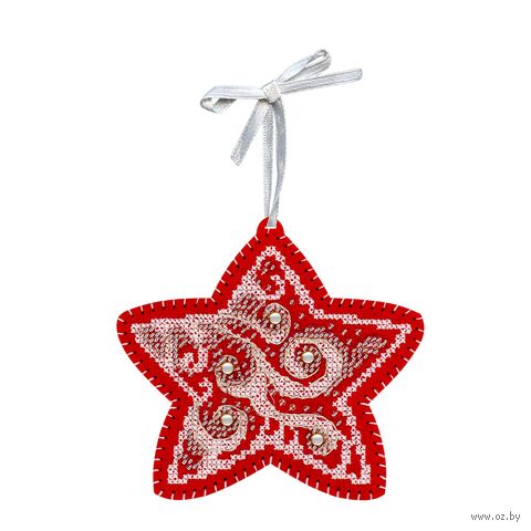 Набор для вышивания на перфорированном фетре "Морозные узоры. Звёздочка" (100х110 мм) — фото, картинка