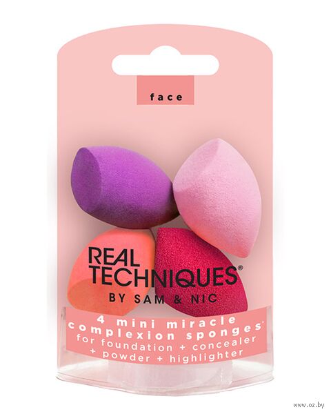 Набор мини-спонжей для макияжа "Miracle Mini Complexion Sponges" (4 шт.) — фото, картинка