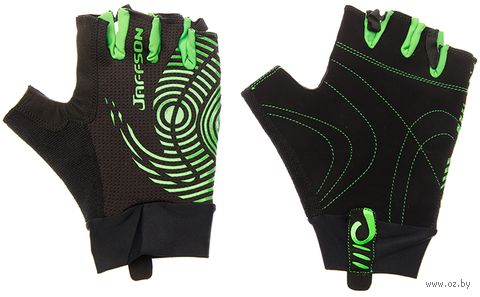 Перчатки велосипедные "SCG 46-0336" (М; чёрно-зелёные) — фото, картинка